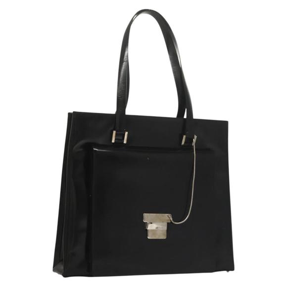 GUCCI Tote Bag Patent leather Black Silver Auth ep9834 - Picture 1 of 16